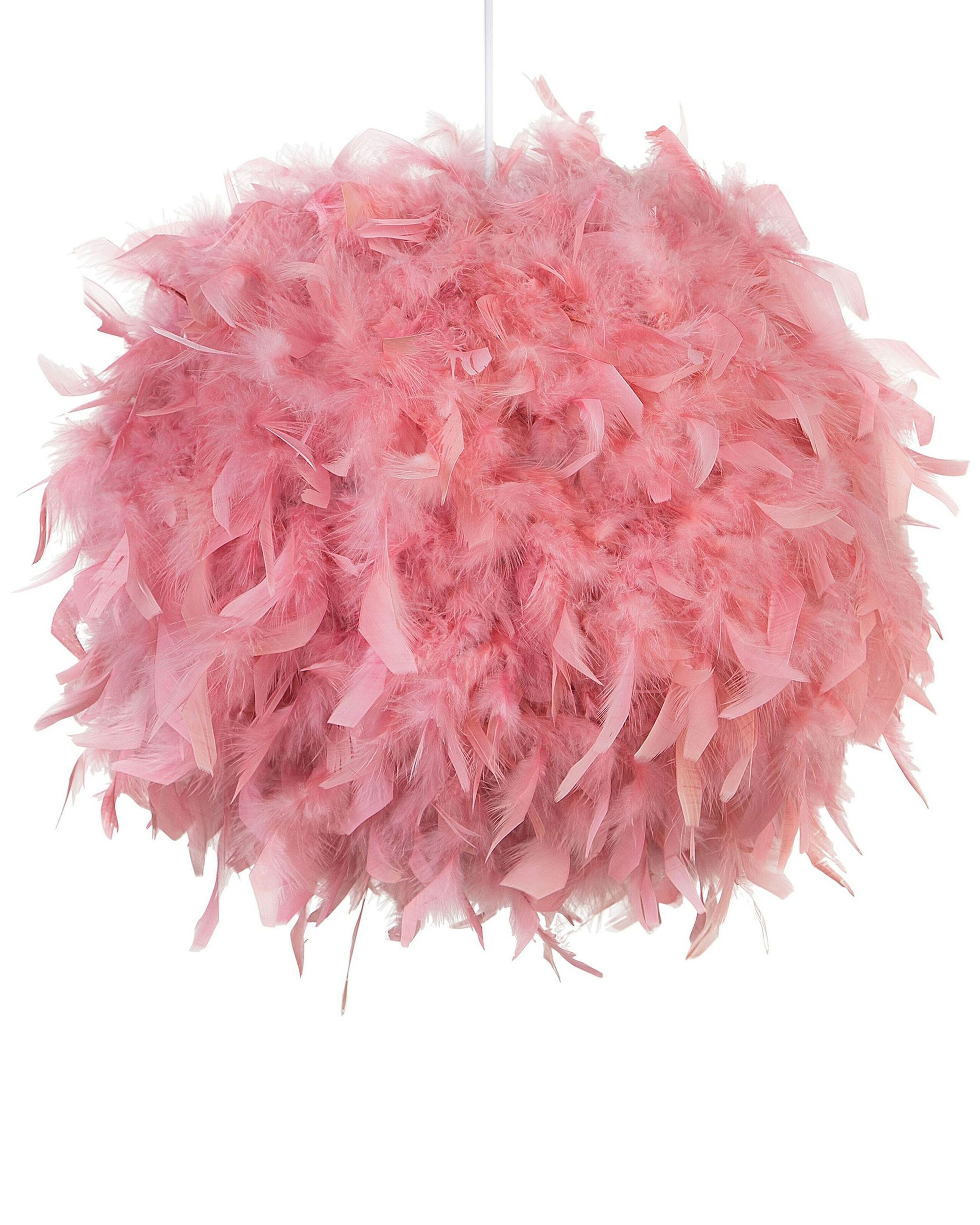 Lámpara colgante drava plumas rosa