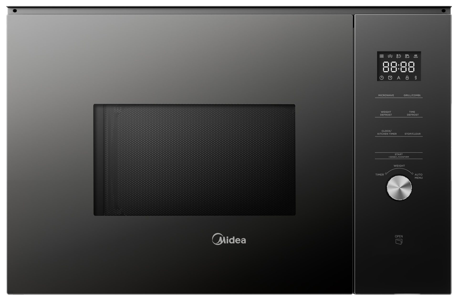 Microondas integrable midea 25 litros, inverter, con grill - mbmtg925e-bk