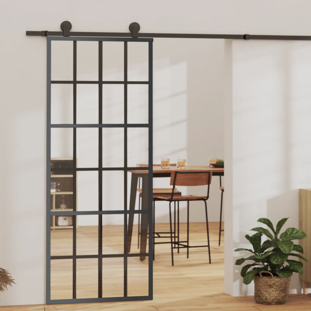 Puerta corredera con herrajes esg vidrio y aluminio 76x205 cm esxt6794