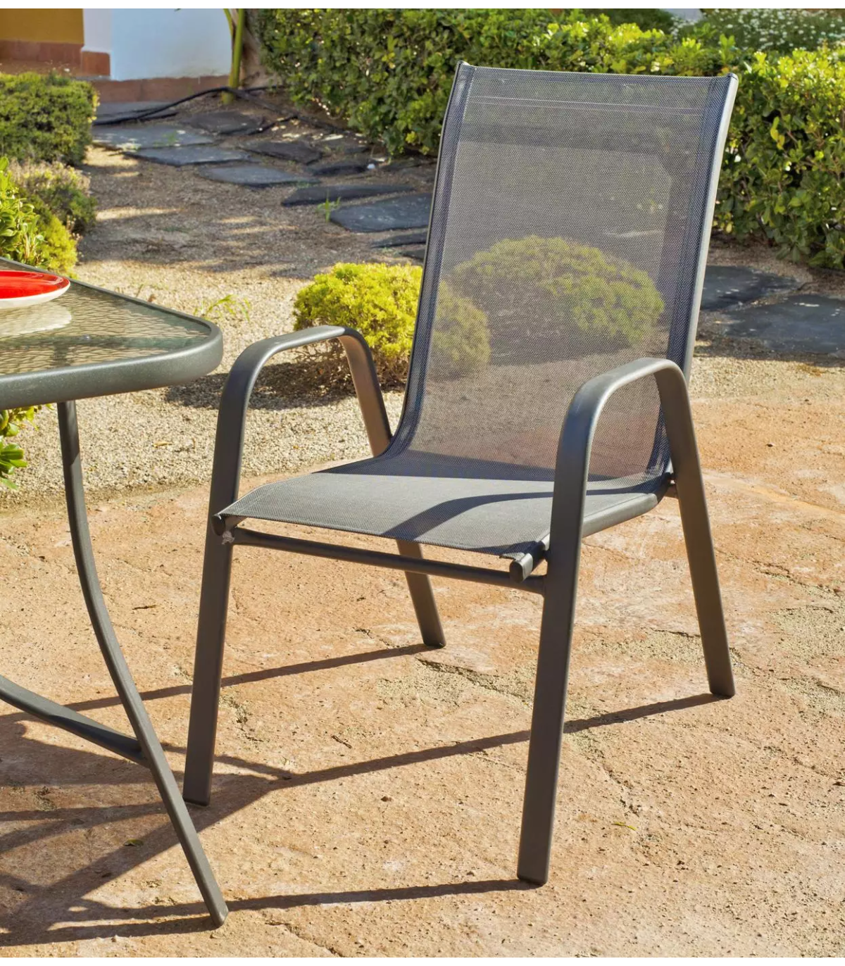 Pack 4 sillones apilables para terraza y jardín resistentes