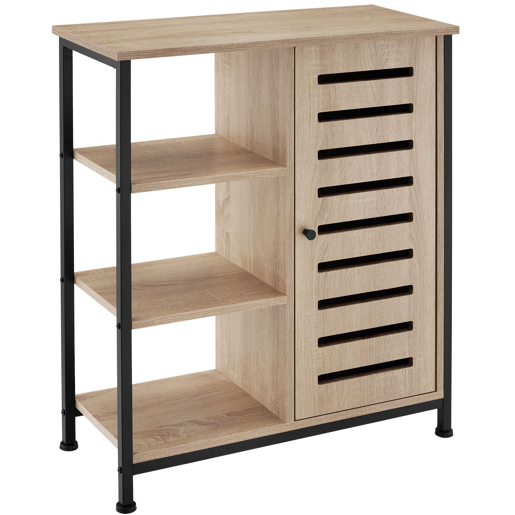Aparador industrial, bisagra lado derecho, 71x32x82 cm madera clara