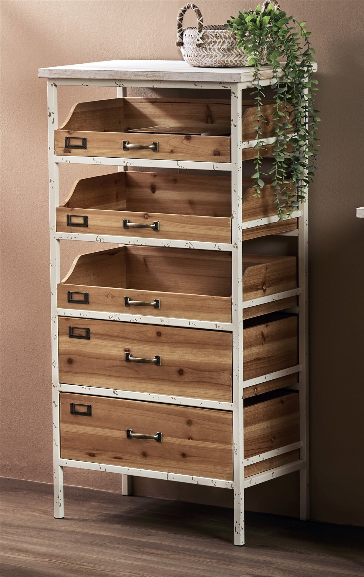 Mueble auxiliar macao 5c. 110 cms. 56x35x110 cms