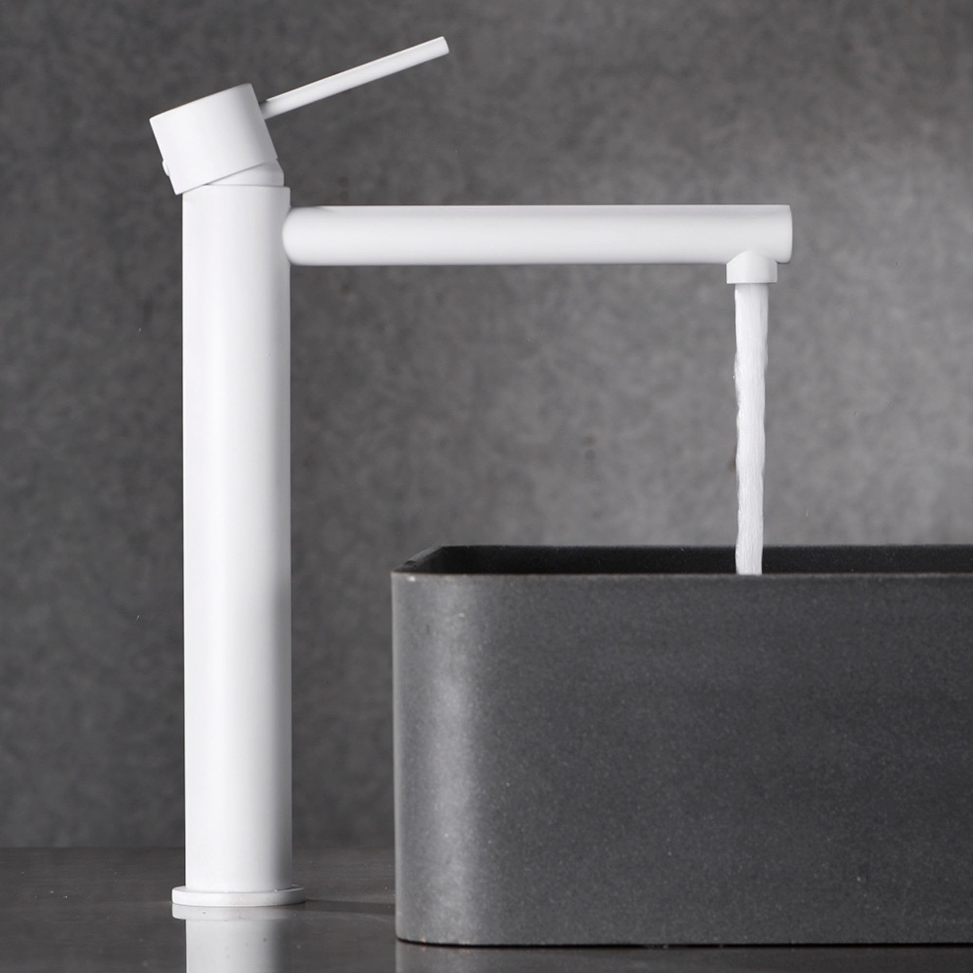 Imex - grifo monomando lavabo caño alto blanco