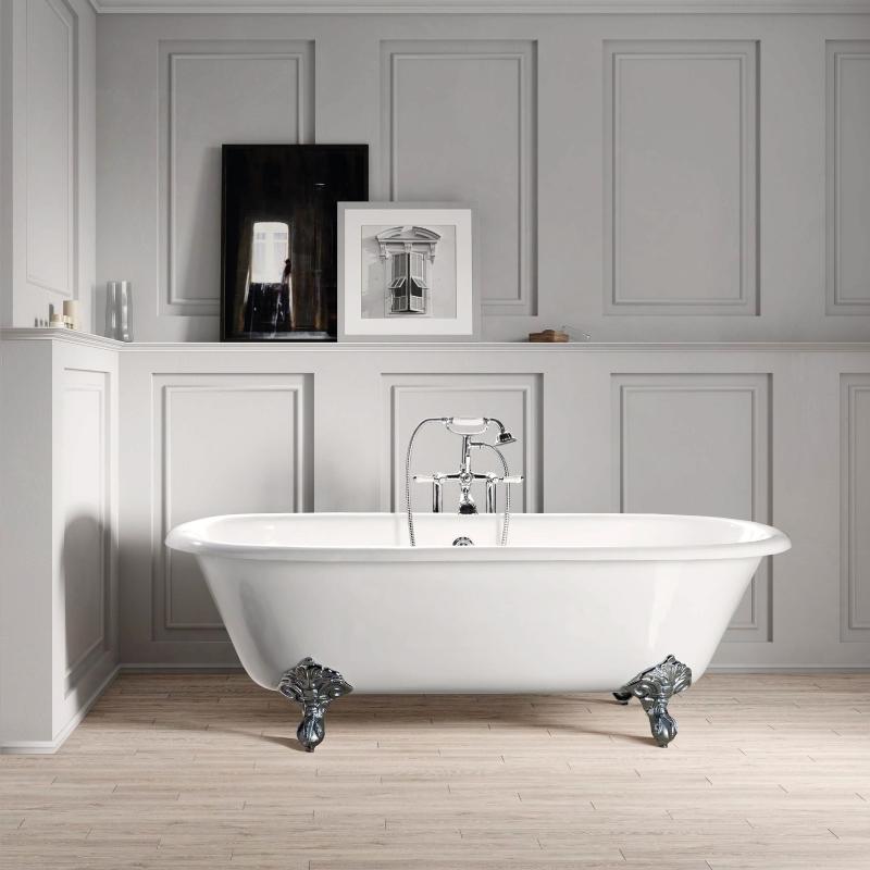 Bañera hierro plymouth 170 cm patas cromadas