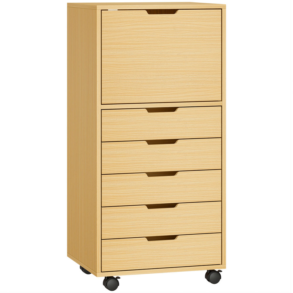 Cajonera de oficina 48x40x100 cm color marrón Homcom
