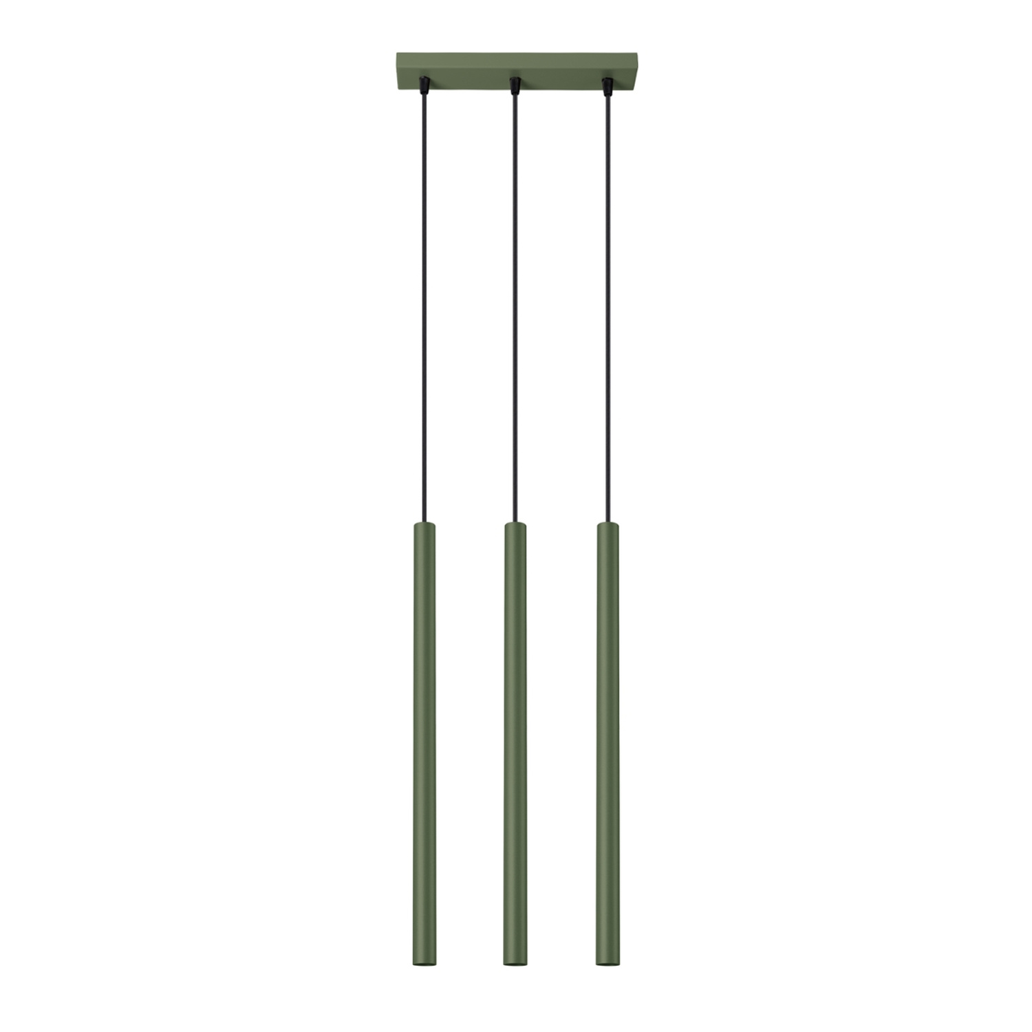 Lámpara colgante pastelo 3 verde oliva acero 30x94x5cm