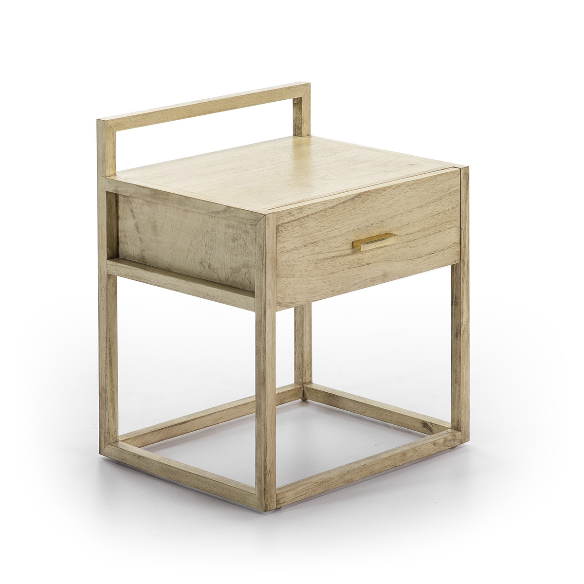 Mesita de noche 50x40x60 madera blanco velado