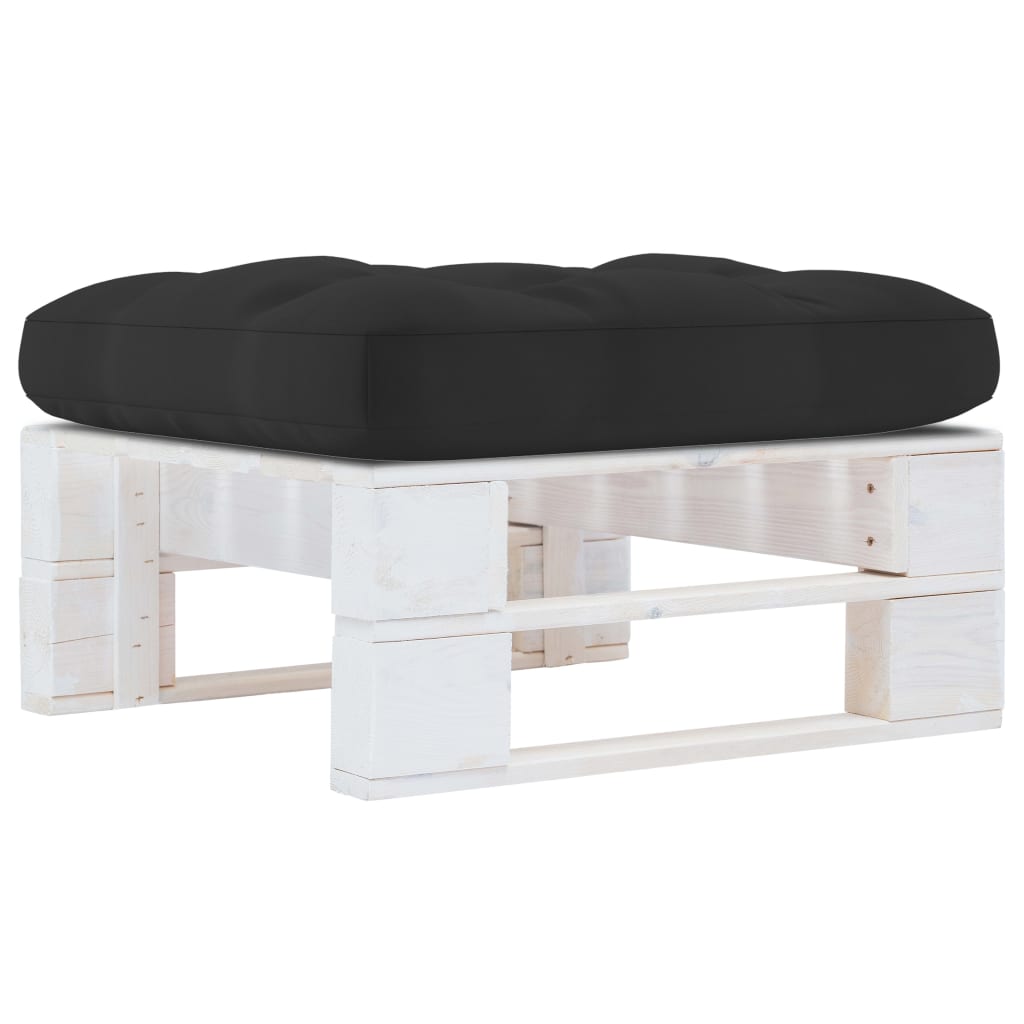 vidaXL otomana de jardín de palets madera de pino impregnada blanca