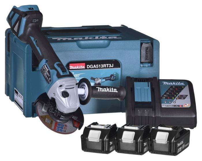 Amoladora - Makita - dga513rt3j - 18v - inalámbrica - 125 mm