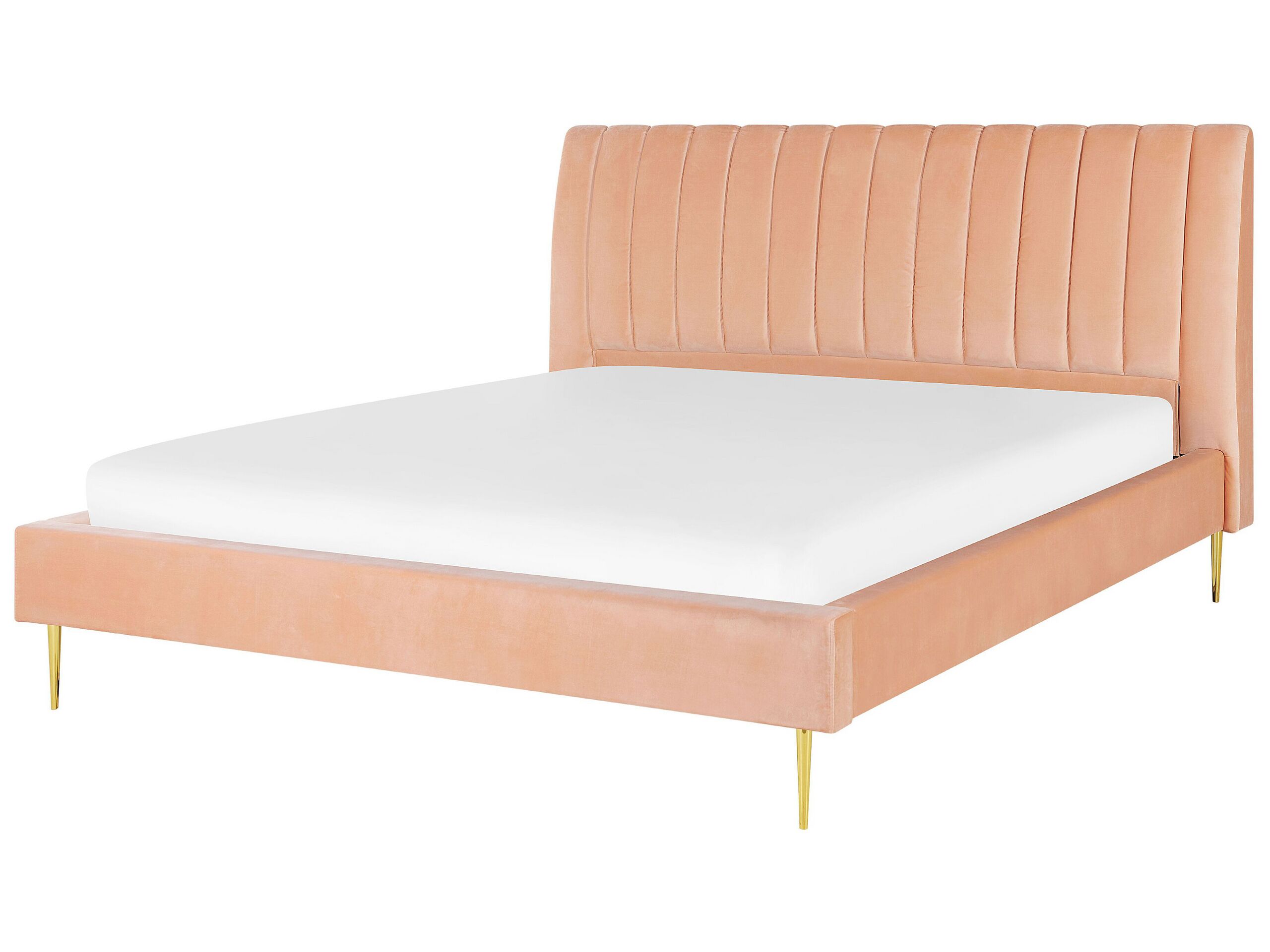 Cama terciopelo marville 180 x 200 cm rosa melocotón
