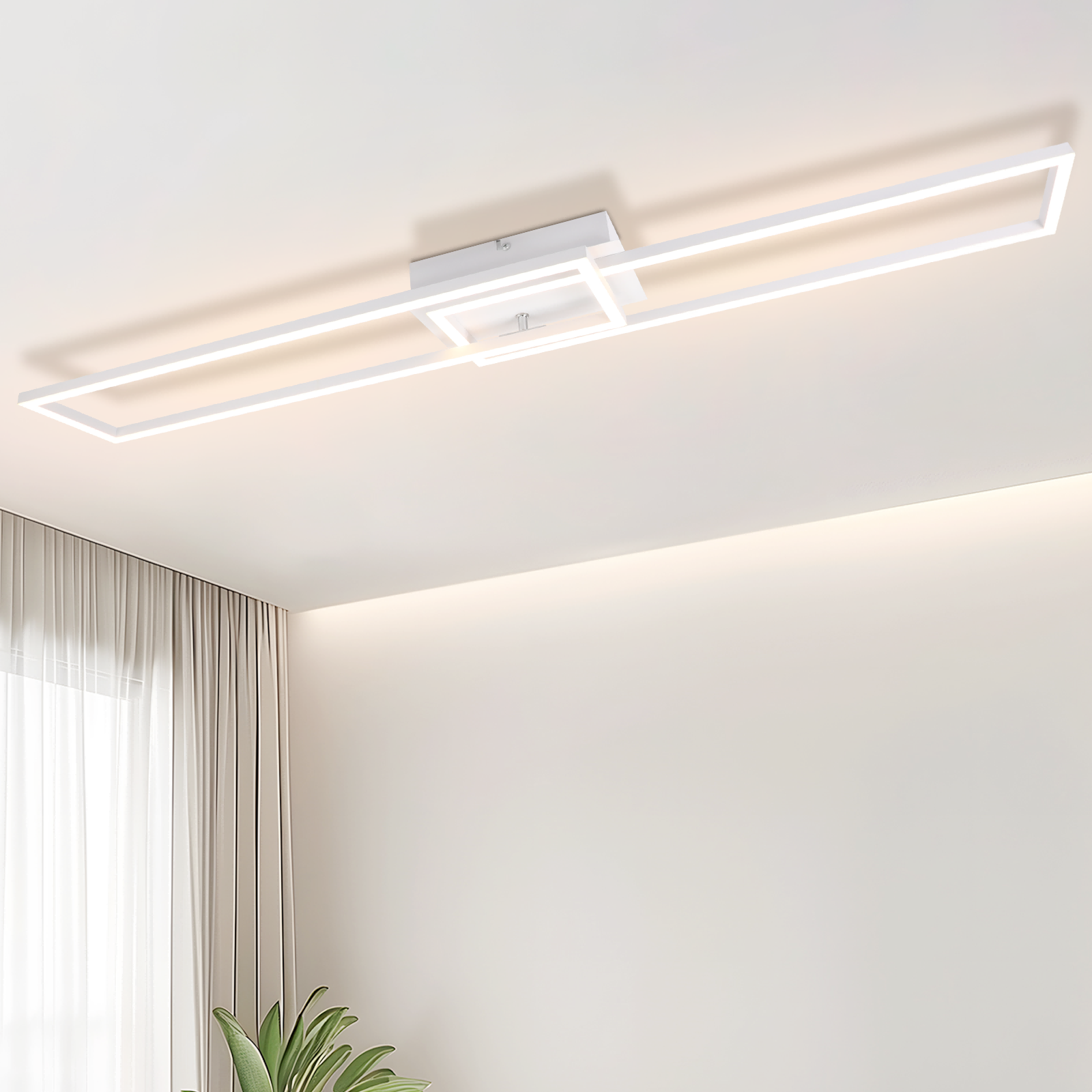 Nettlife plafón LED blanco marco moderno 32w 3000k