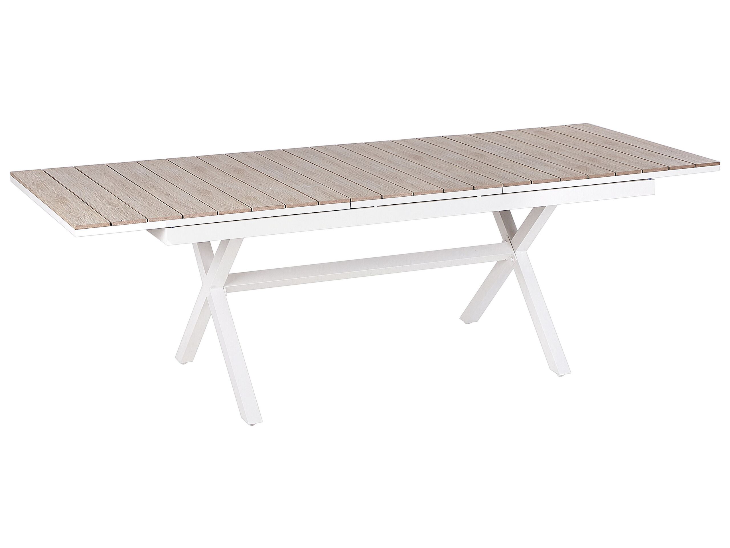 Mesa de jardín extensible fanes 184/242 cm 90 cm metal blanco