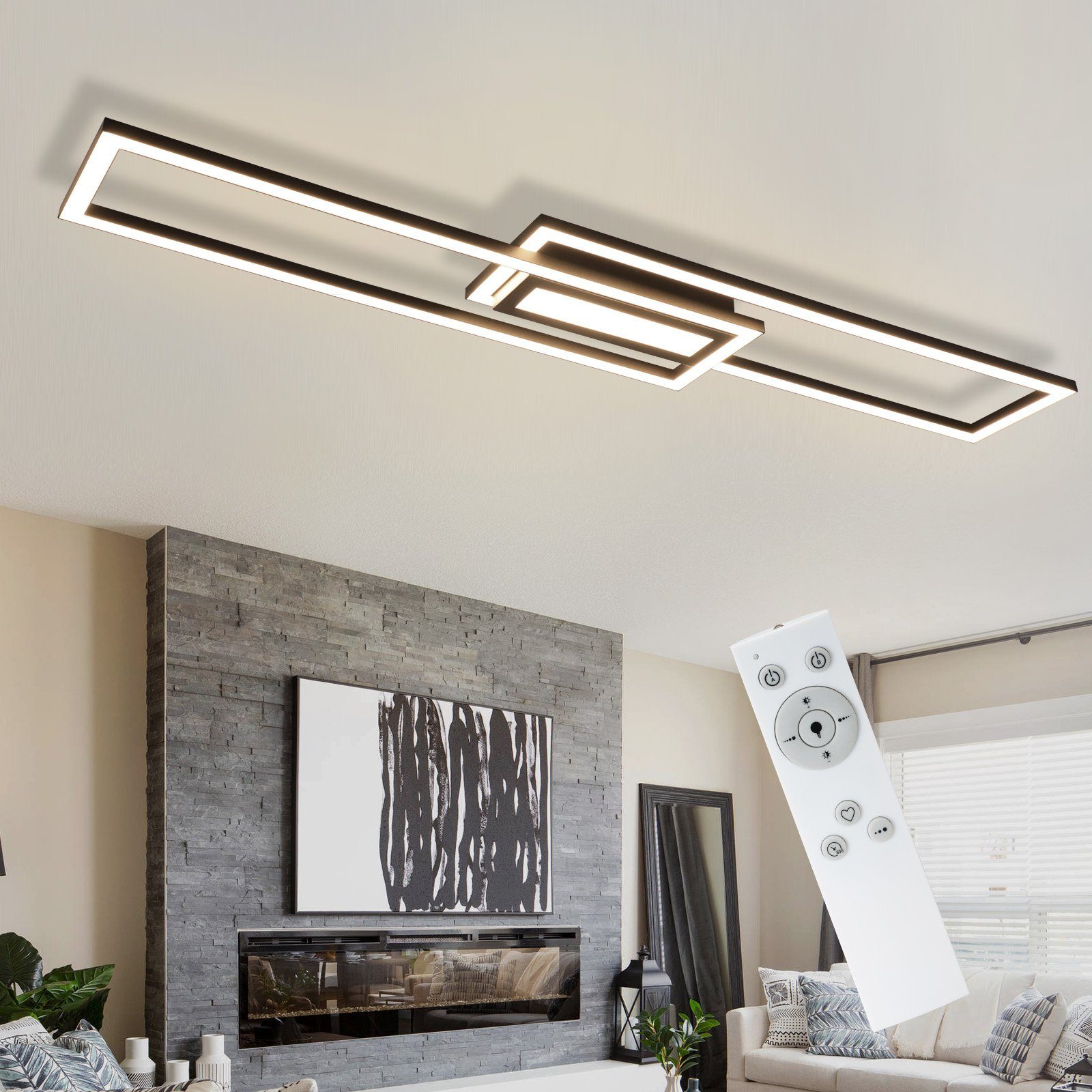 Nettlife lámpara LED lámpara negra iluminación geométrica moderna