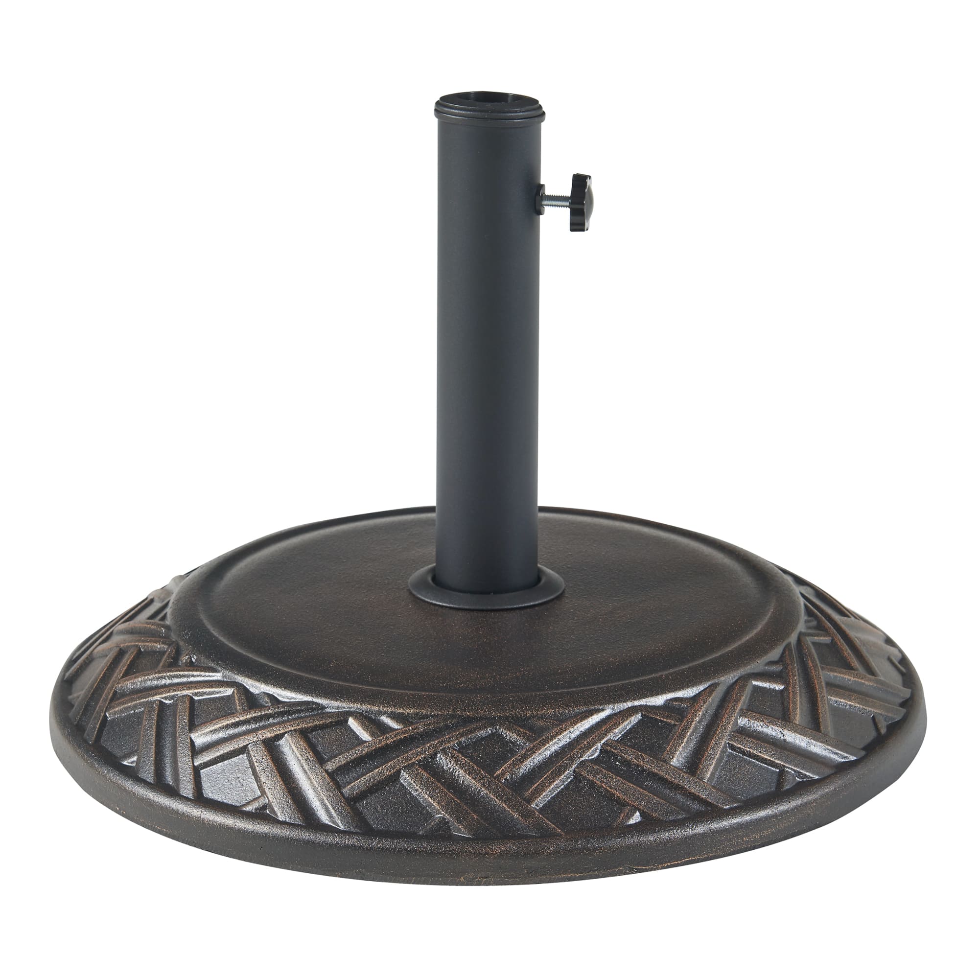 Soporte de sombrilla bisegna redondo hormigón ø50x7cm - bronce [casa.pro]