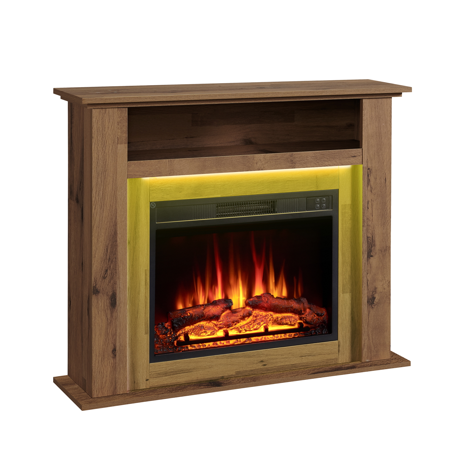 Chimenea eléctrica BALDERIA Liora - de pie, calefacción - roble oscuro