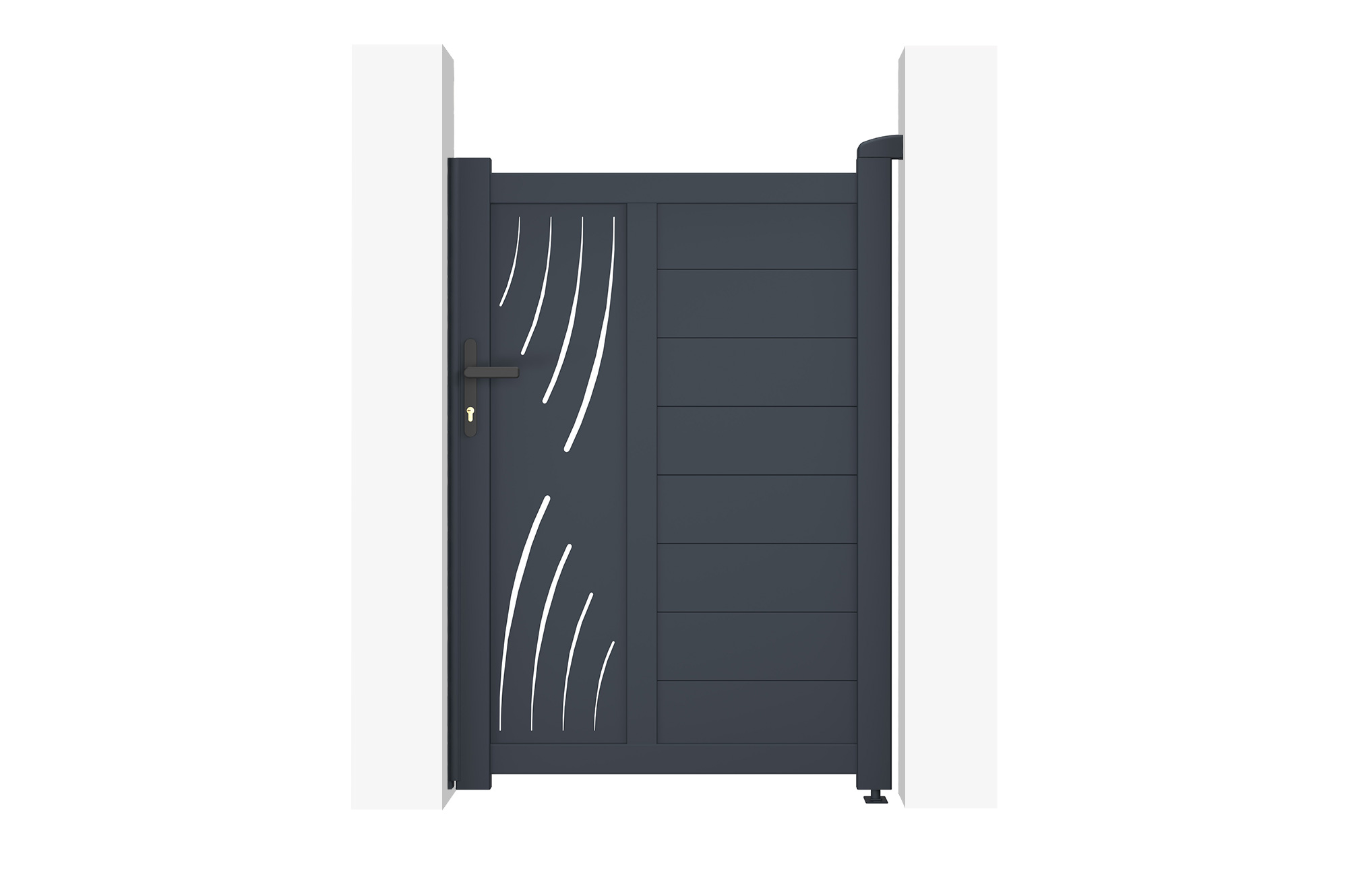 Puerta peatonal gris veleta 1m a.140cm