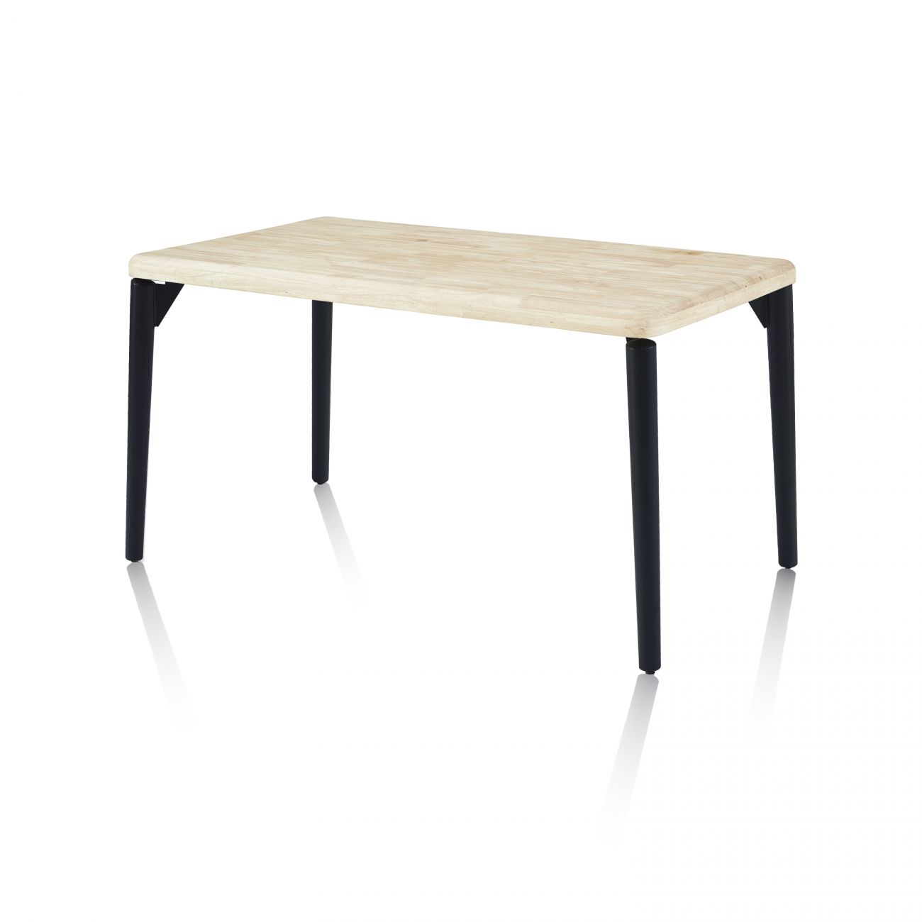 Mesa de comedor fija con patas metálicas 160x100 cm padma negro - roble