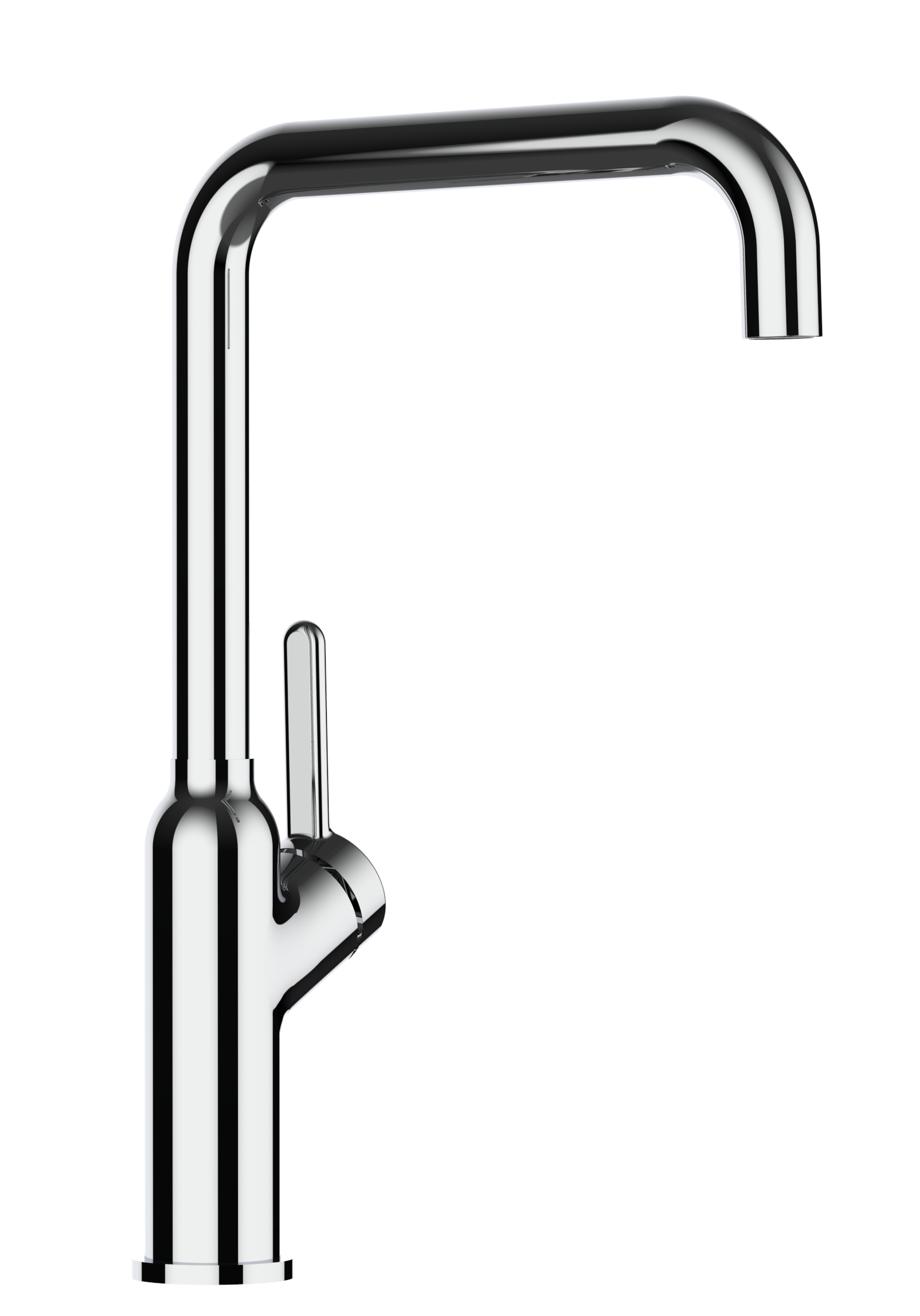 Grifo de cocina cromado monomando con caño alto n giratorio 360°