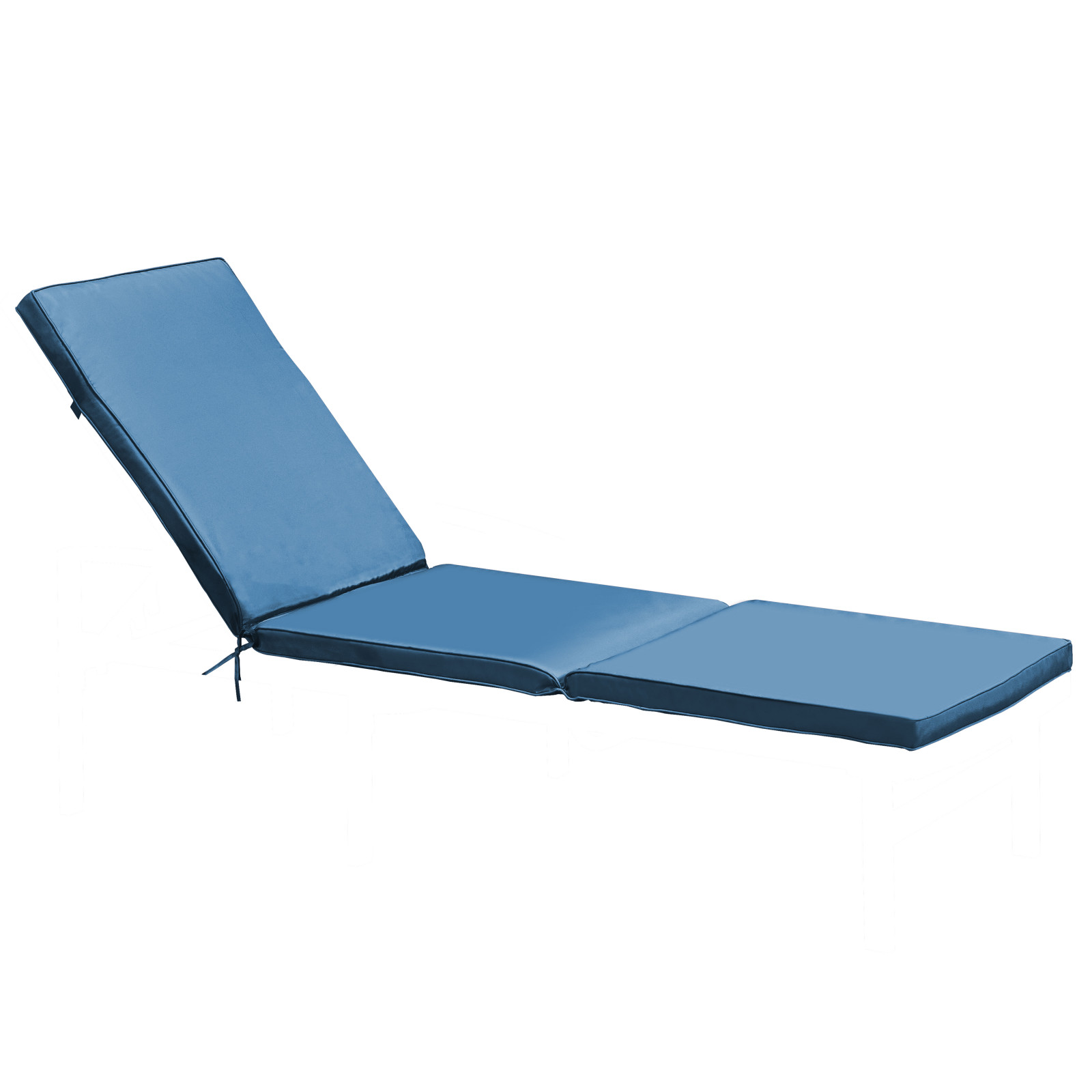 Oviala - cojín de baño de sol de poliéster azul pacífico 186x53x5 cm