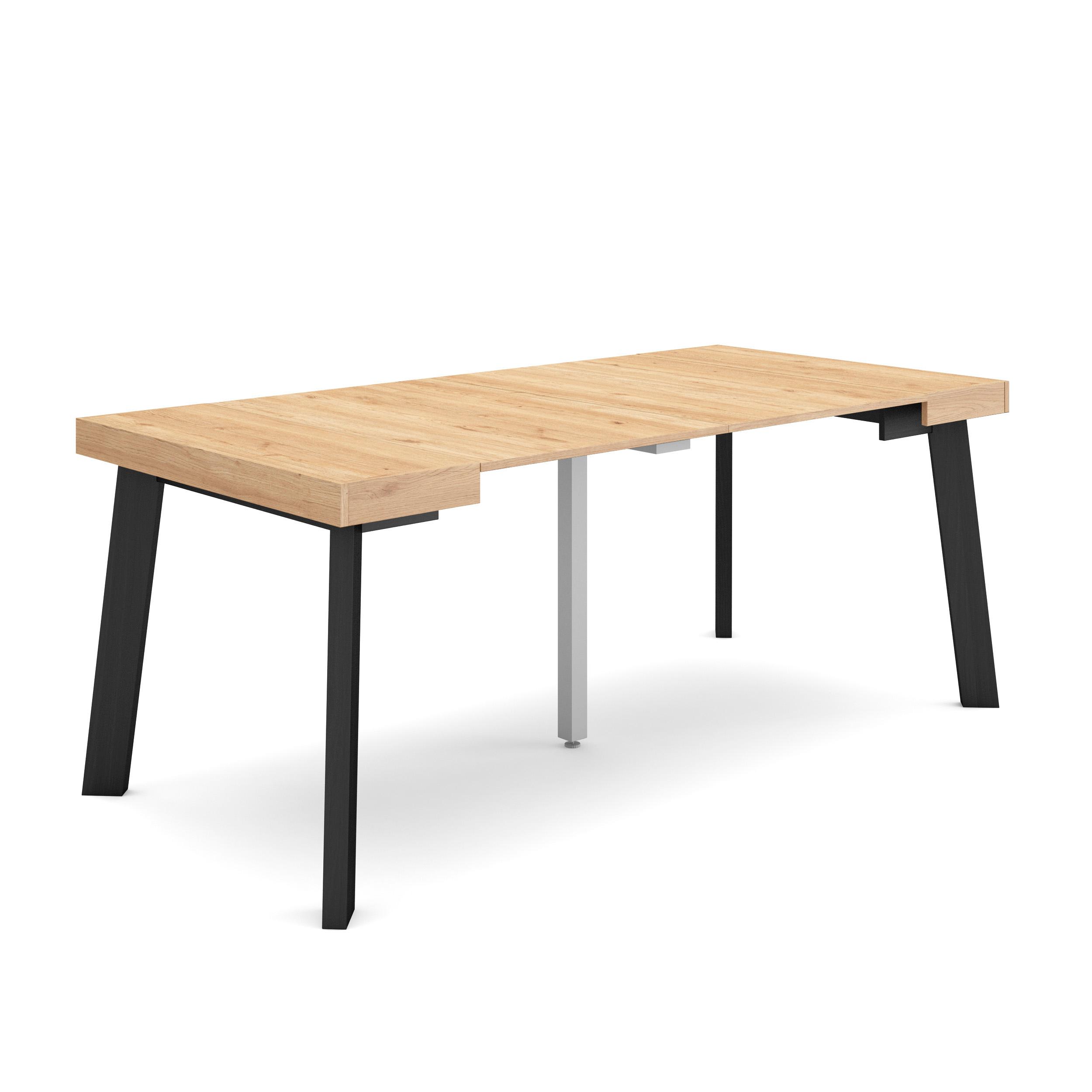 Mesa consola extensible, 180x90x73cm, roble, patas de madera rf3000