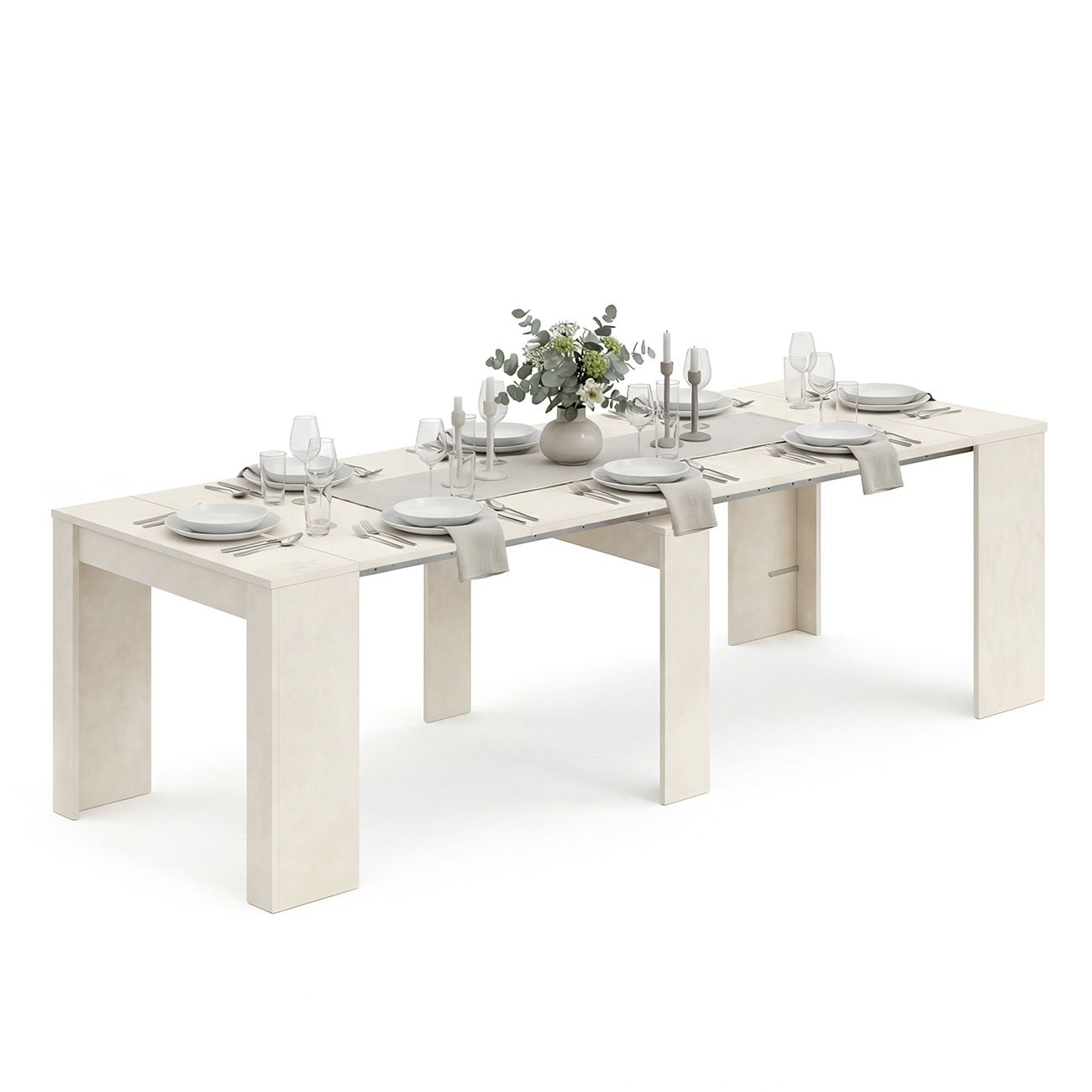 Mesa consola extensible 50-235x90 cm denis microcemento beige