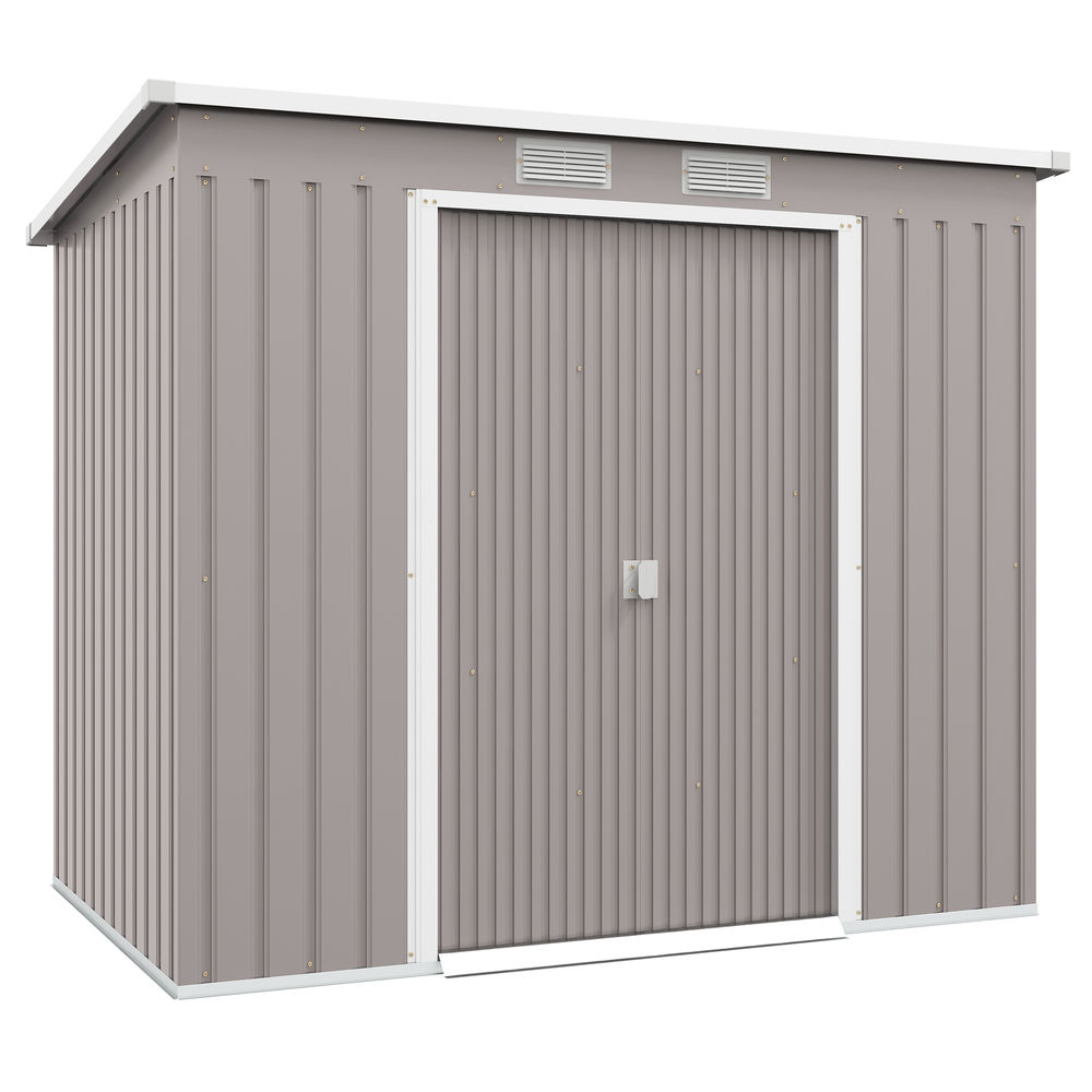 Cobertizo de jardín 213x130x172 cm acero galvanizado color gris Outsunny