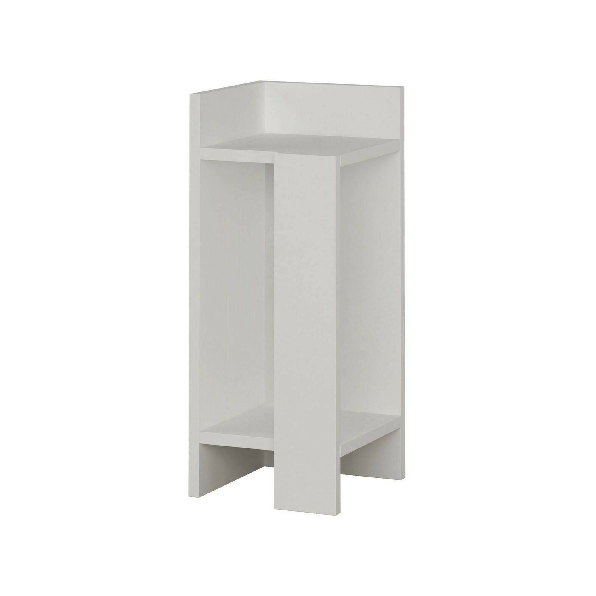 Comodino asterix, repisa blanca, en madera nobilitada