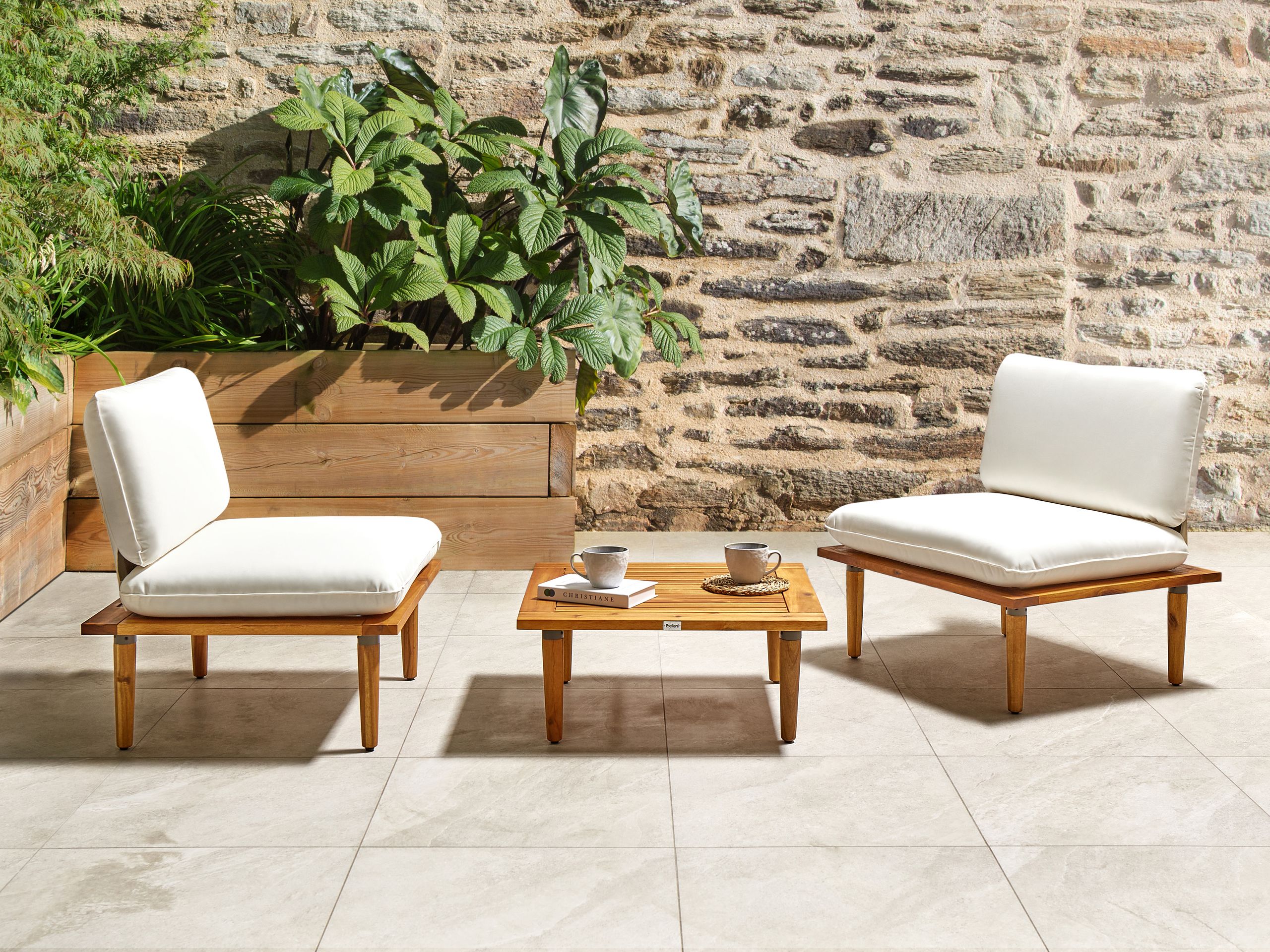 Conjunto de jardín blanco crema frascati