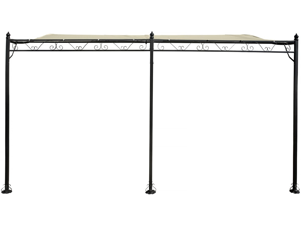 Pérgola adosada de metal - 3 x 4 m - beige
