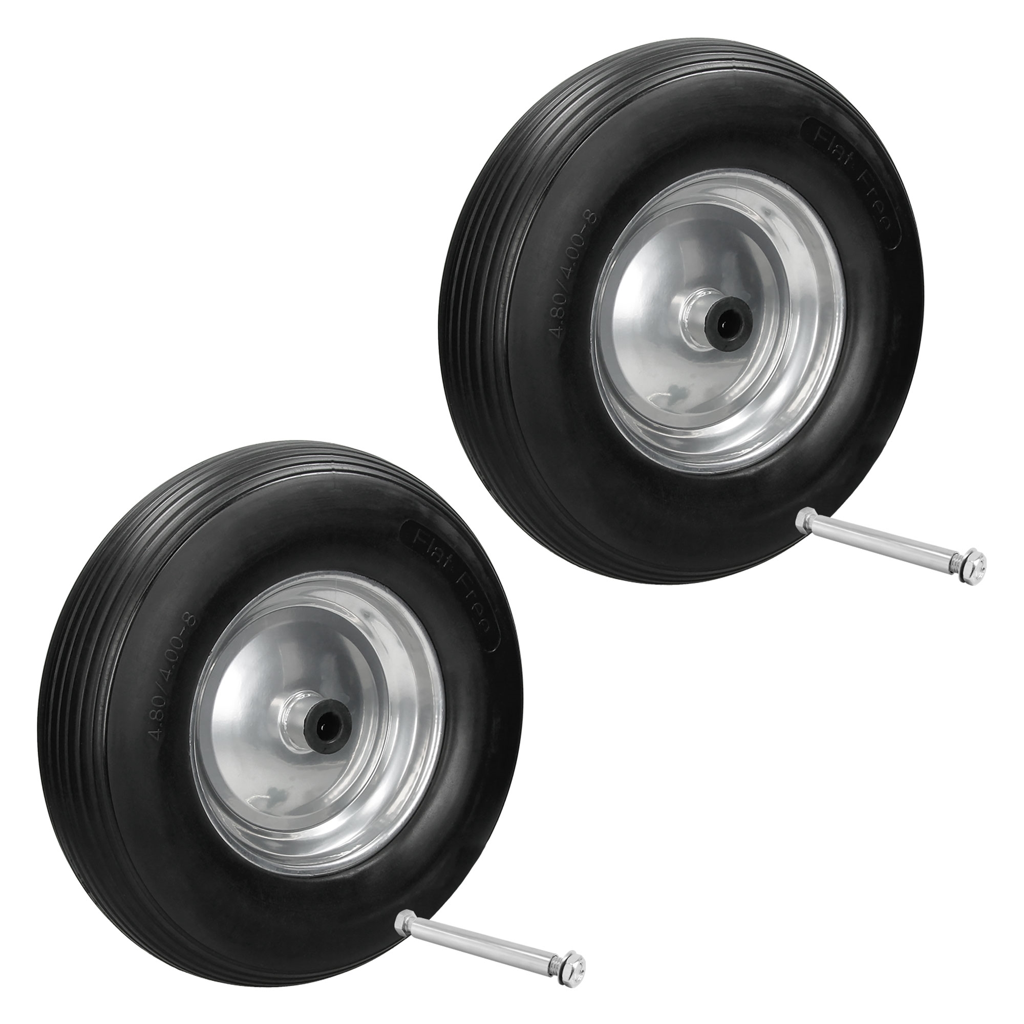 2x rueda pu goma maciza negro