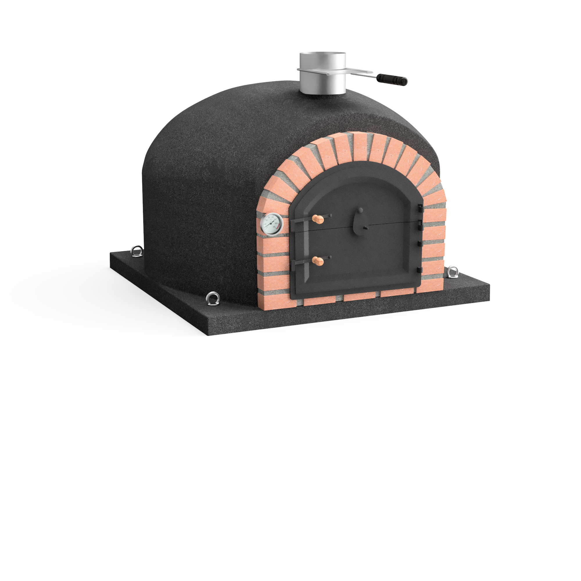 Horno de leña exterior de obra modelo gran canária negro - 100x100x65cm