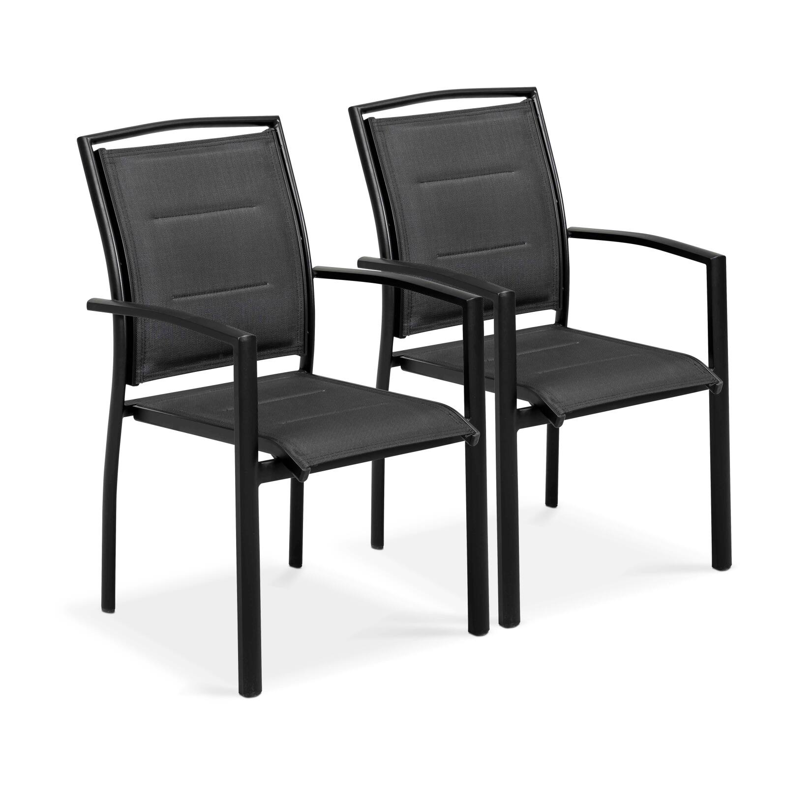 Oviala - lote de 2 sillones de aluminio negros