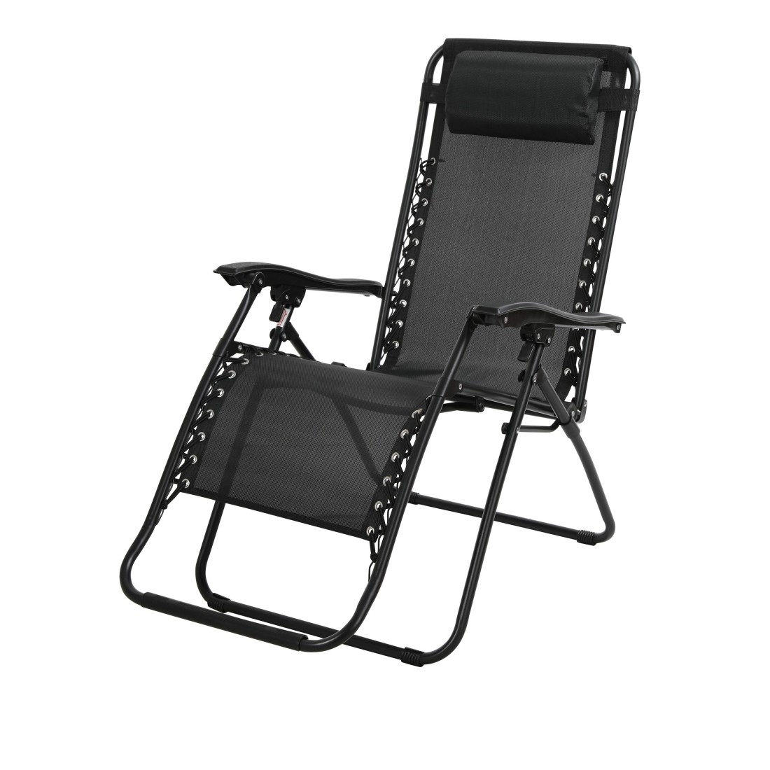 Sillón reclinable de exterior color negro 90x108x64 cm