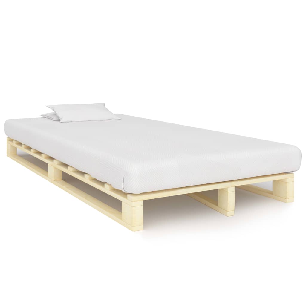 Cama 120x200 cm,cama palets sin colchón madera maciza pino rhu2607