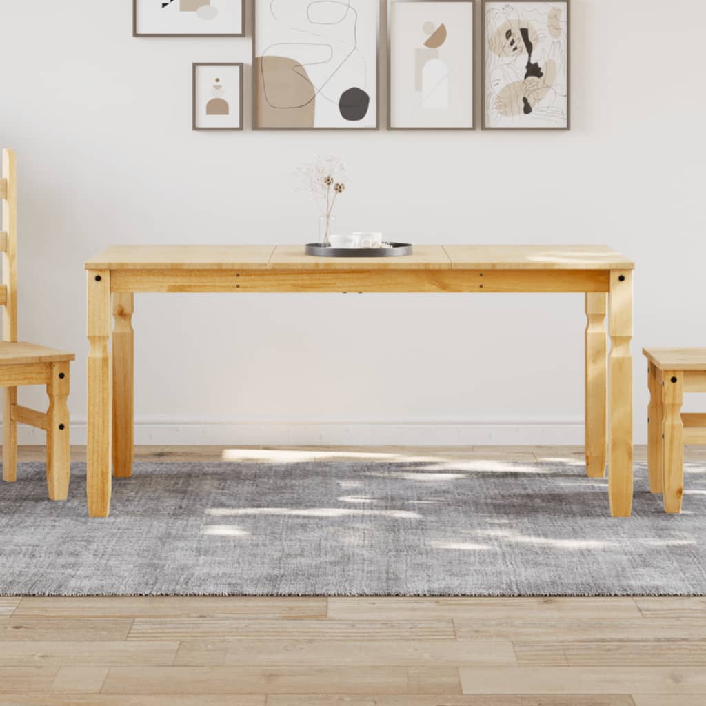 Mesa de comedor corona madera maciza de pino 160x80x75 cm oif783403