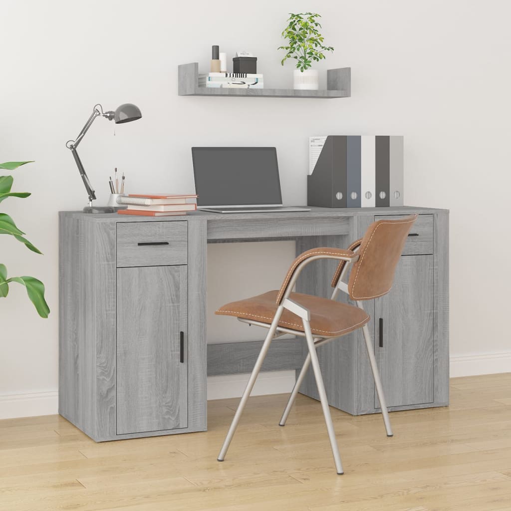 Escritorio con armario contrachapada gris sonoma eerf8315