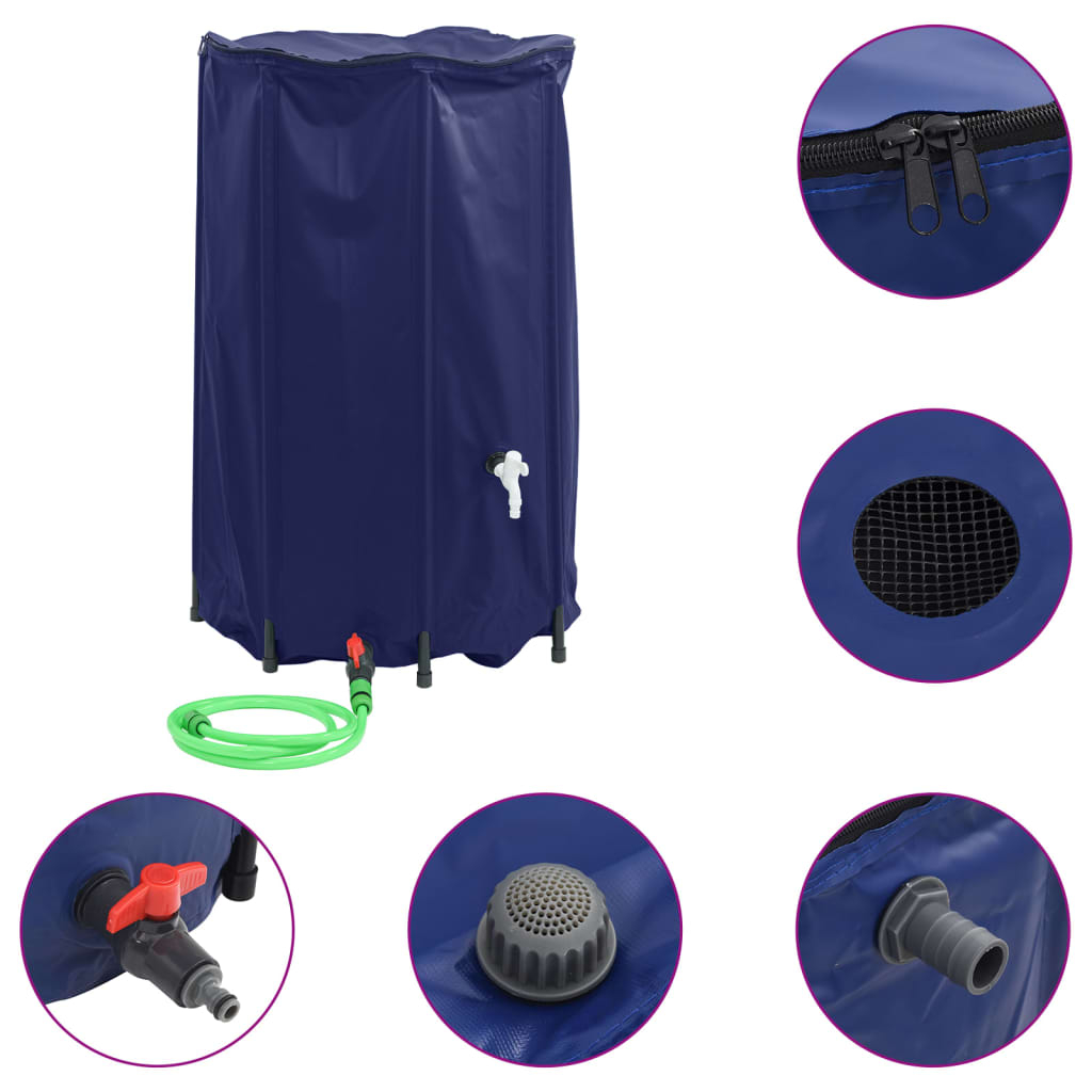 vidaXL depósito de agua plegable con grifo PVC 500 l