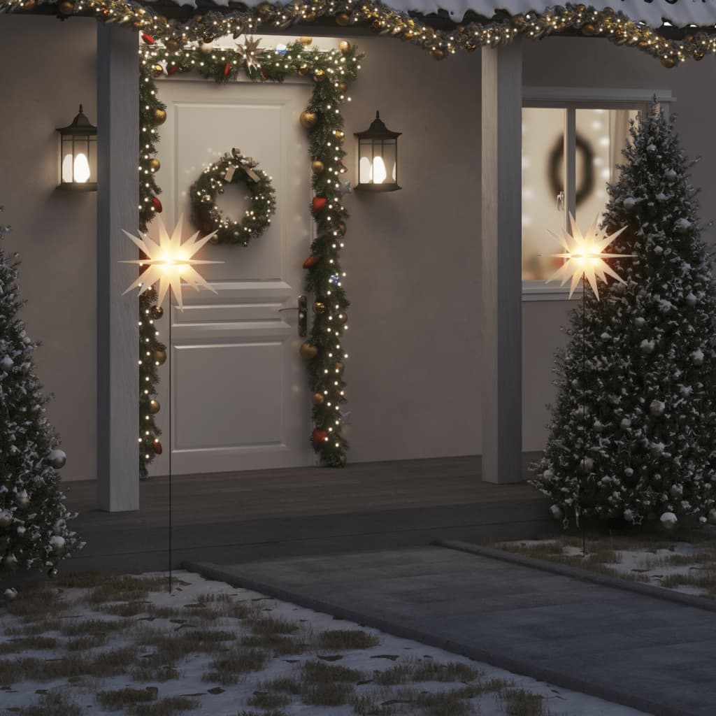 Lámpara de navidad LED plegable 3 unidades blanco 57 cm es2453