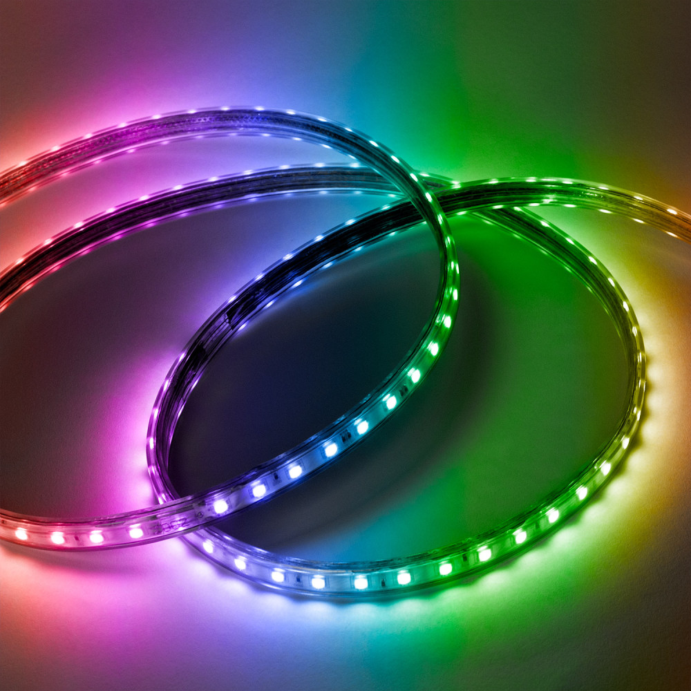 Tira de 60 LEDs/m 10w smd5050 220vac ip65 rgb x1m 40.000h [ho-220-60-50-