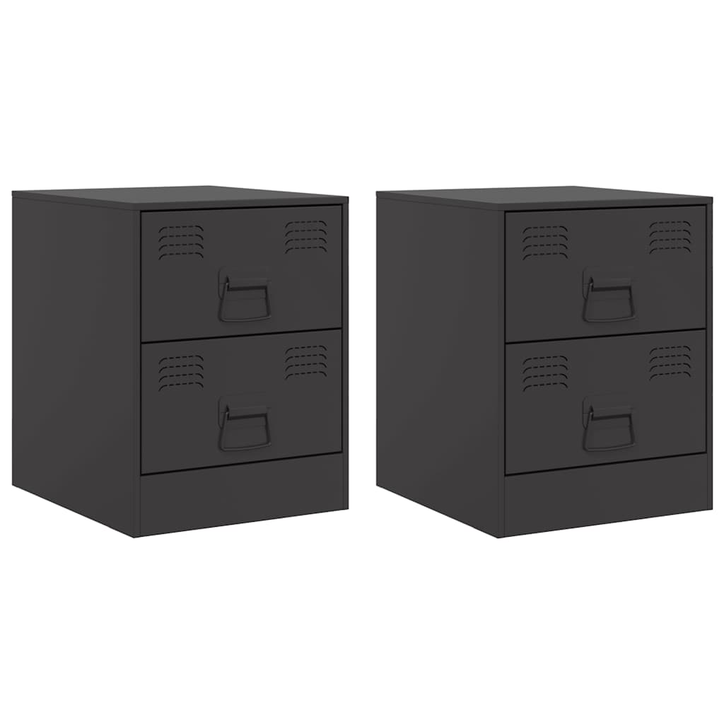 Casa lúmina - set de 2 mesita de noche negro aço 34,5 x 39 x 44 cm