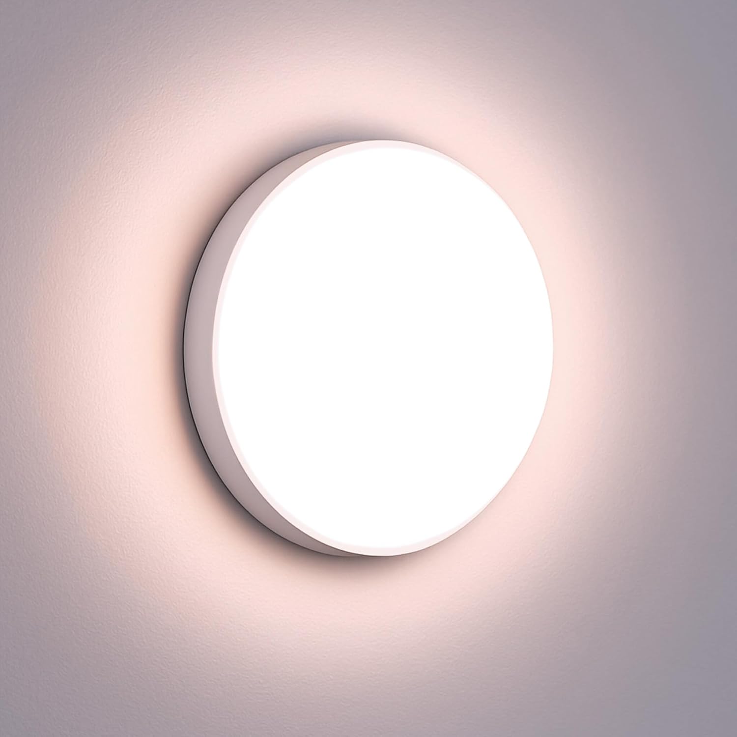 Plafón LED techo exterior, ø175mm, 12w, 1200lm, ip65, blanco, luz natural