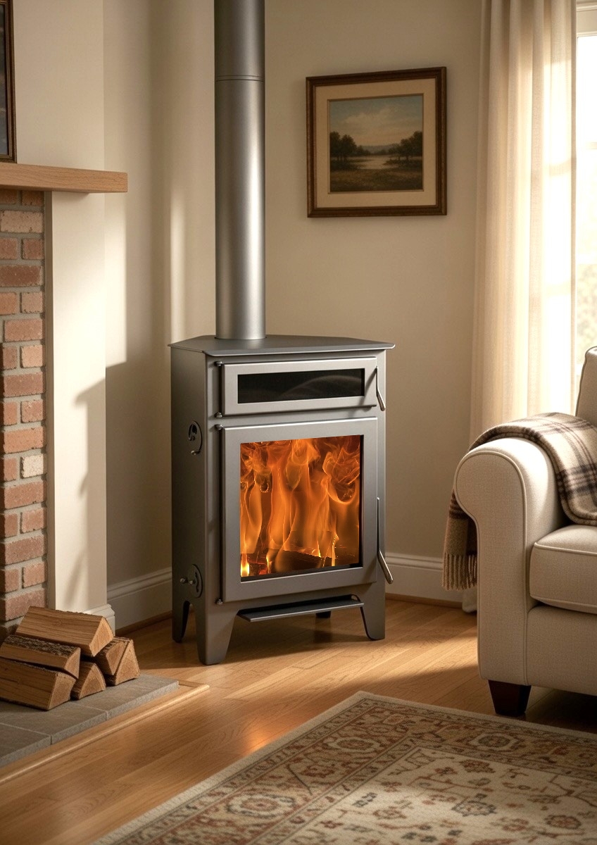 Estufa de leña de rincón R5 Horno Max - 11 kw / Alto rendimiento 85%