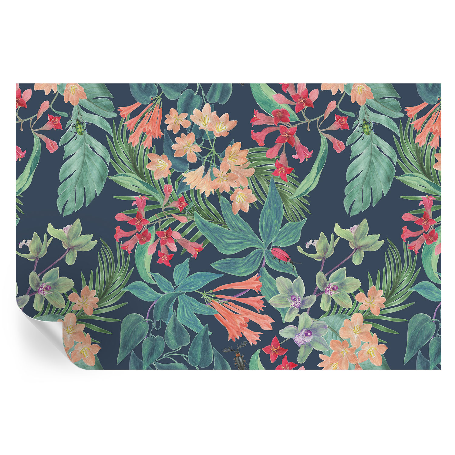 Papel pintado para paredes flores tropicales 104x152 tulup