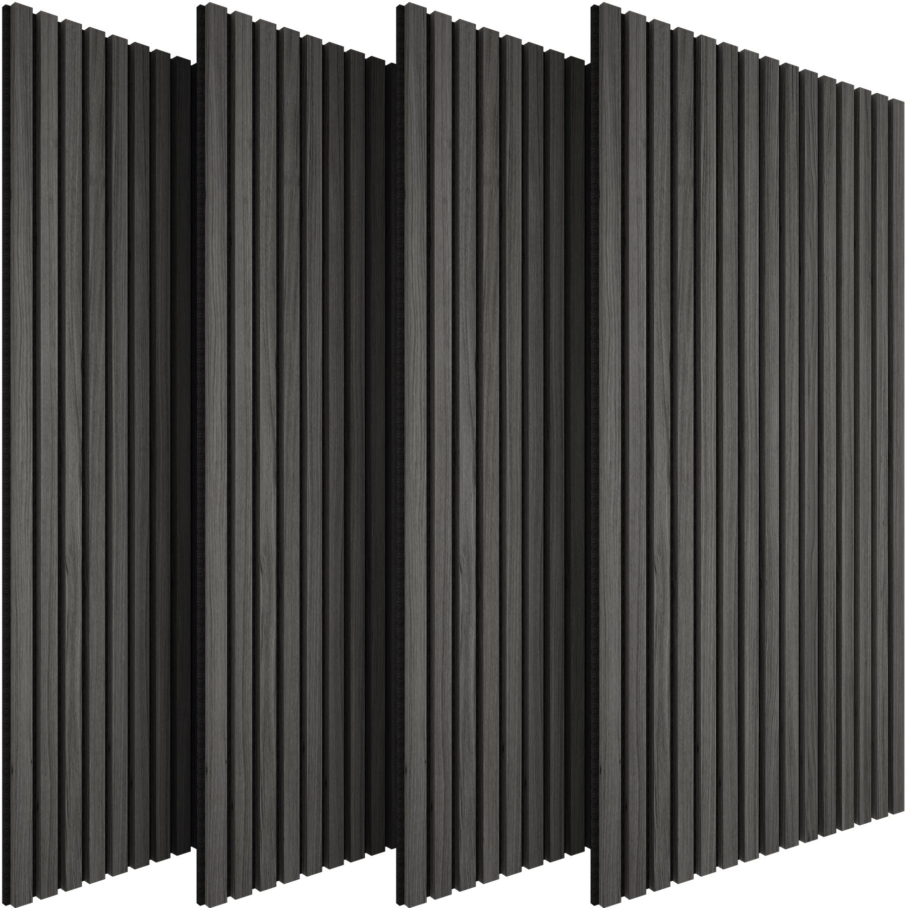 Tectake 4 paneles acústicos de madera mdf, chapa, aislantes, roble negro
