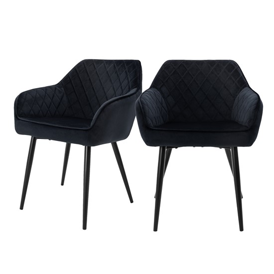 Set 2x sillas de comedor estilo moderno negro ml-design