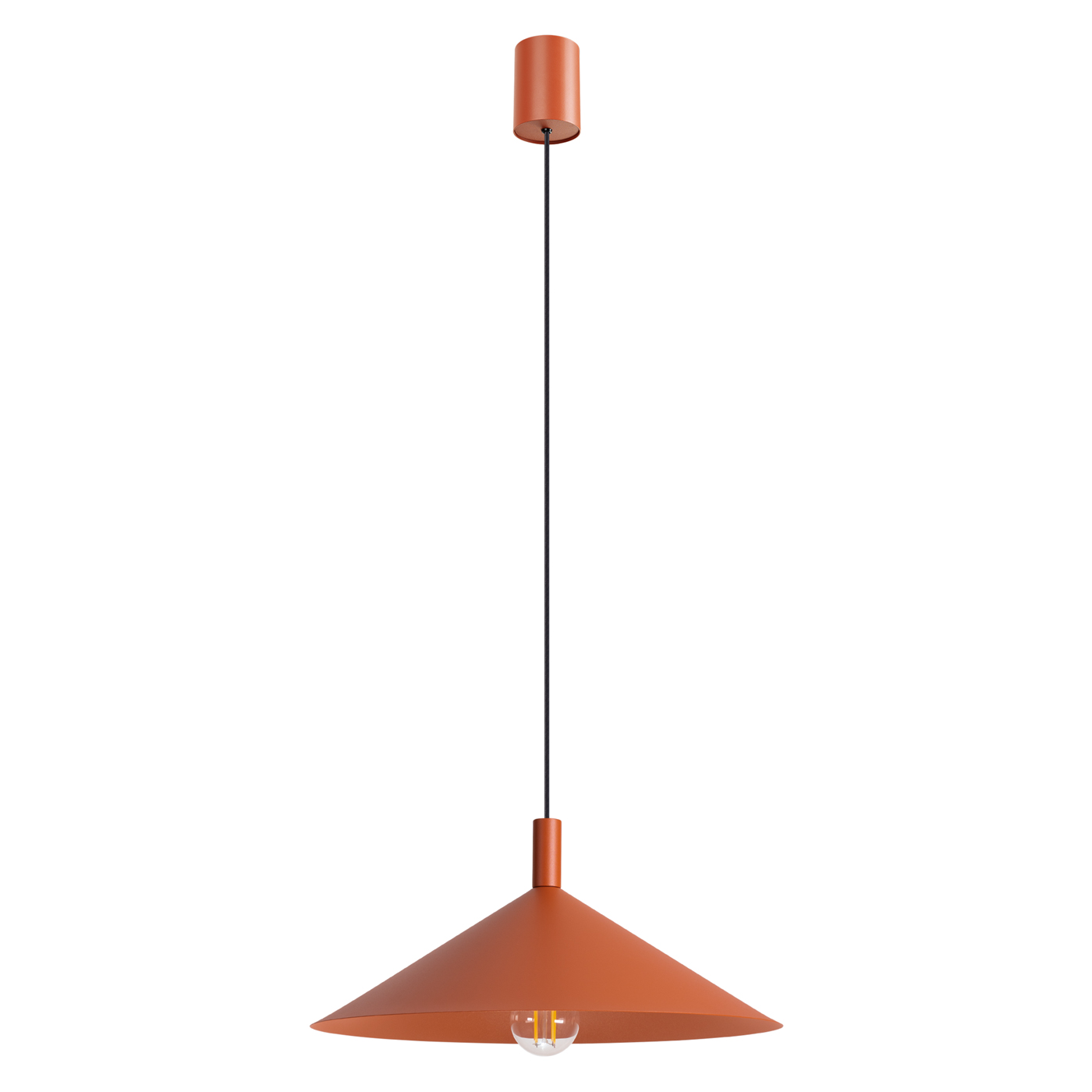 Lámparas colgantes nox 1 ocre rojo acero 40x135x40cm