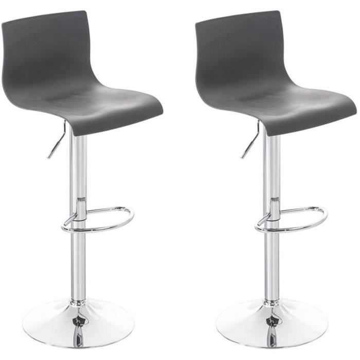 Taburete de bar regulable - 2 uds - gris
