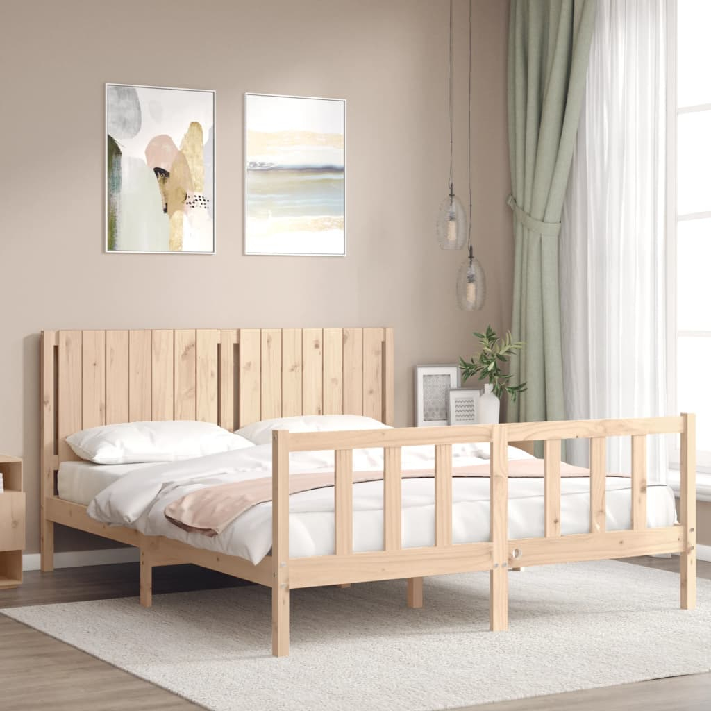 vidaXL estructura de cama sin colchón madera maciza de pino 160x200 cm