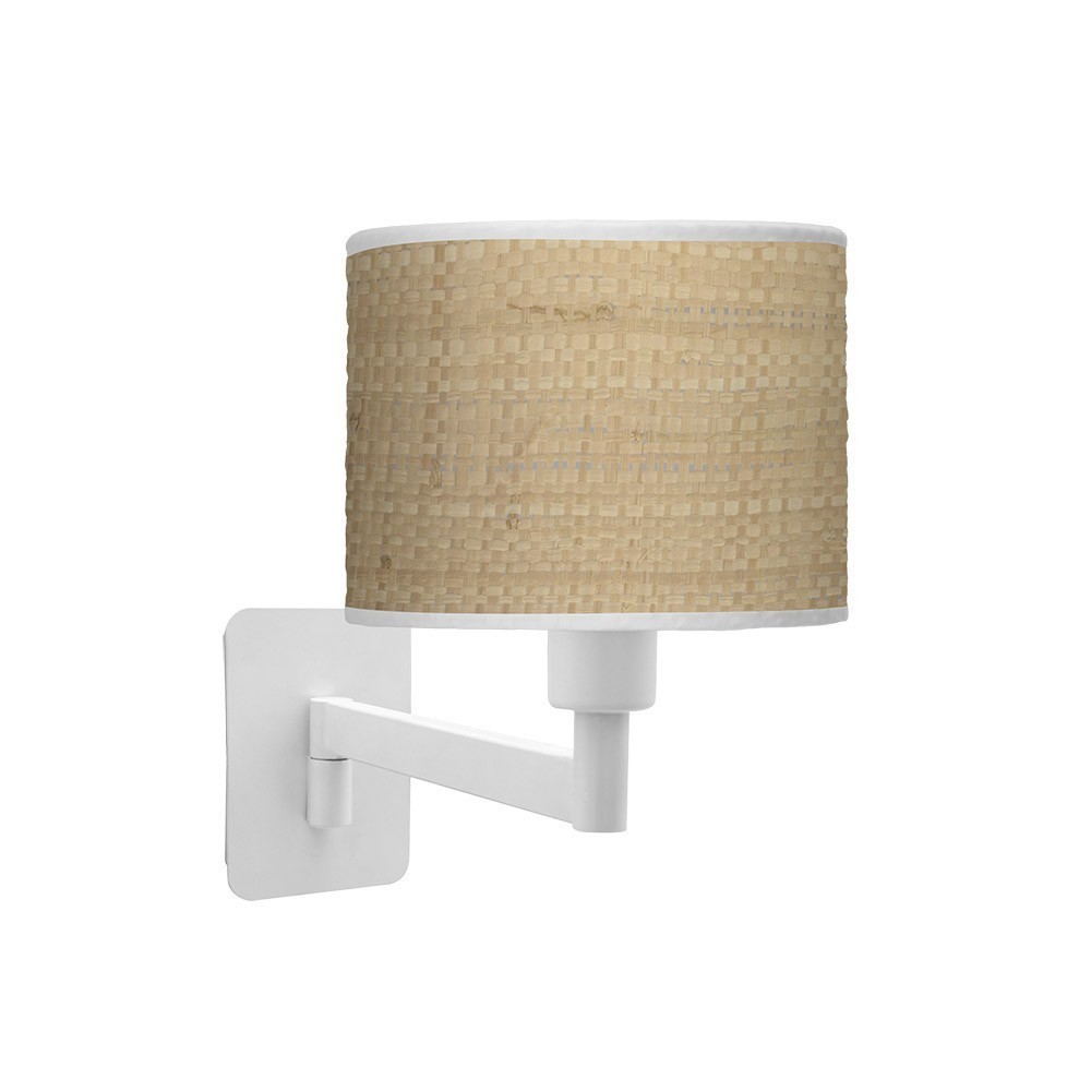 Aplique abatible moda 1xe14 blanco/cañizo claro 26x17x28 cm