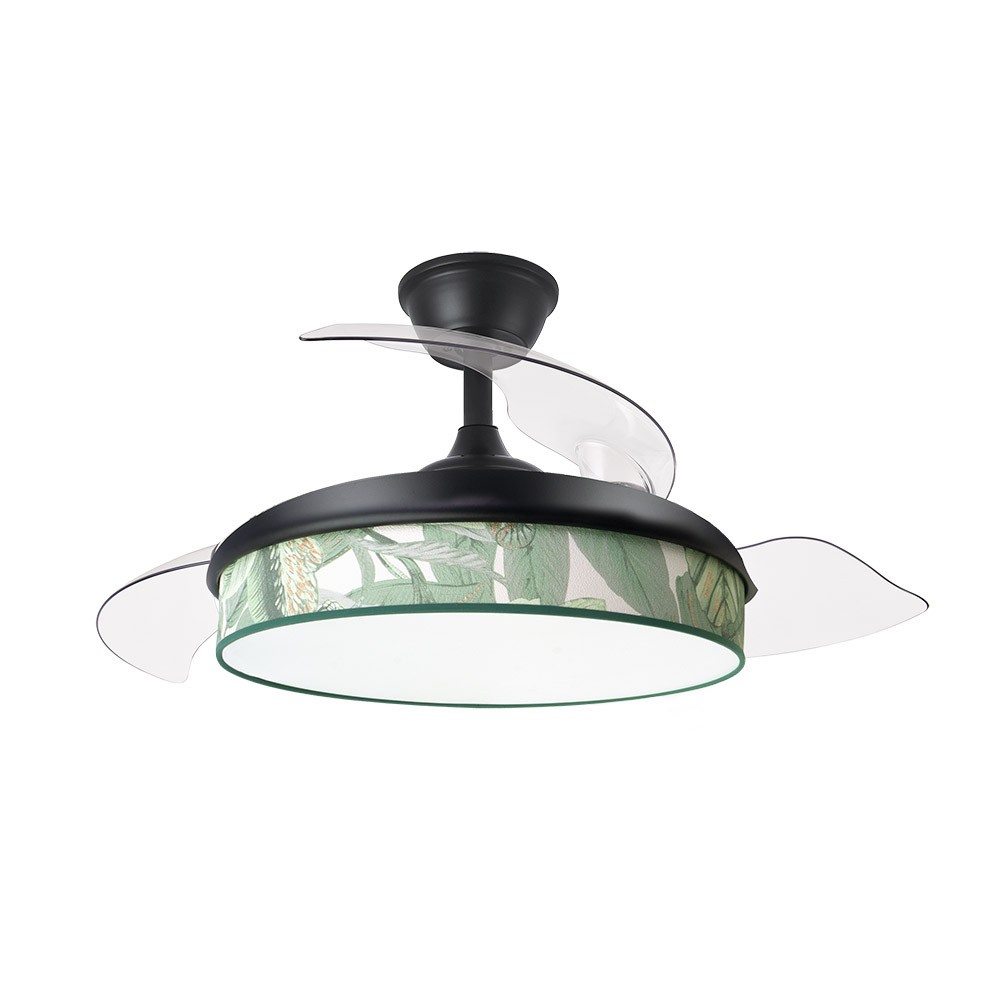 Ventilador dc moda 72w negro/hoja verde 3 aspas